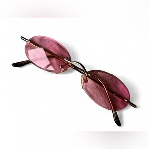 Cute Pink Oval Summer Boho Beachy Coastal Girlie Girl Sunglasses